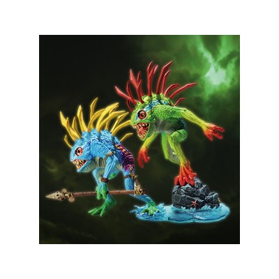 Murloc Fish-Eye & Gibbergill Figurines Warcraft Articulée Deux Créatures Nagas WOW