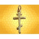 Pendentif Croix Chrétienne Orthodoxe Bijou Symbolique en Cuivre avec Finition façon OR Vif