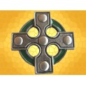 Pendentif Celte Croix Celtique Étain Vert Bijou Antique Médiéval Légendaire