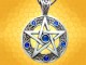 Pendentif Symbolique Pentagramme Pierres Bleues Bijou Celtique Croix Celte