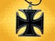 Pendentif Croix Templière Pattée Argentée Noire Bijou Chevalier du Temple Moyen Age