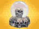 Boule à Neige Macabre Crâne Humain et Empilement Crânes Boule Verre Gothique Squelette