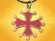 Pendentif Occitan Croix Occitane Couleur Or et Rouge Symbole Médiéval