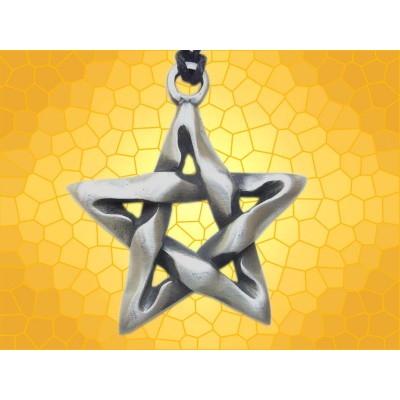 Pendentif Symbolique Pentagramme Torsadé Croix Collier Fantasy
