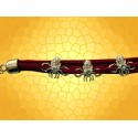 Bracelet Cuir Rouge Araignée Brillant Bijoux Gothique Fantasy Spider