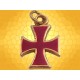 Pendentif Croix Templière Large Bijou Moyen Age Doré Émaillé Rouge