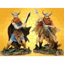 Lot 2 Vikings Figurines Guerriers Barbares Statuettes Antiques Combattants du Nord