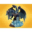 Dragon des Glaces Tricéphale Couleur Bleue Pailleté et Sabre Dragons Guerriers