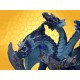 Dragon des Glaces Tricéphale Couleur Bleue Pailleté et Sabre Dragons Guerriers