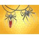 Collier Araignée Rouge Couteau Bijou Red Spider Fantasy Gothique