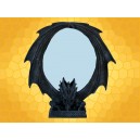Miroir Dragon à Poser Ovale Décoration Gothique Fantasy Dragons Gris