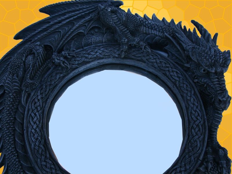 Dragon Miroir Mural-Âmes Gardiens-Miroir Dragon Fantasy Gothique Déco