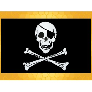 Drapeau Noir et Blanc Pirate Crâne et Tibias Drapeaux Pirates