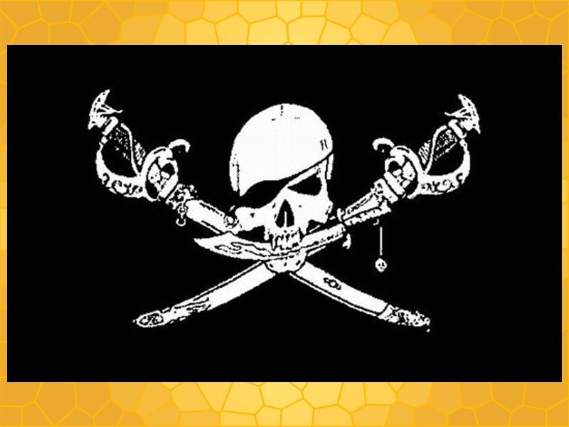 Drapeau pirate noir avec crâne