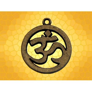 Pendentif OM ou AUM Méditation Cri Primordial Symbole Hindou Méditation Clé Vibratoire