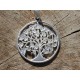 Pendentif Celte Arbre de Vie et Feuilles dans Cercle Bijou Celtique Collier Symbolique Antique