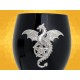 Verre à Vin Dragon sur Pentagramme et Crâne Calice Gothique Flûte Champagne Noire