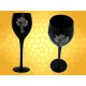 Verre à Vin Dragon et Fleur Calice Dragons Gothique Flûte Champagne Noire