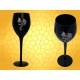 Verre à Vin Dragon sur Croix Celtique Calice Gothique Flûte Champagne Noire