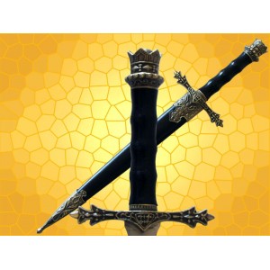 Dague Royale Médiévale Mini épée Roi du Moyen Age avec Fourreau