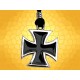 Pendentif Croix Teutonique Pattée Chromée émaillée noire Chevaliers Teutons