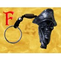 Porte Clés Pendentif Squelette Pirate avec Tricorne Porte-Clef Gothique Macabre