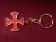 Porte Clés Templier Croix Templière Biface Émaillée rouge Porte-Clef Médiéval