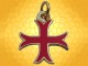 Pendentif Croix Templier Pattée Rentrée Émaillée Rouge Bijou Chevalier Médiéval